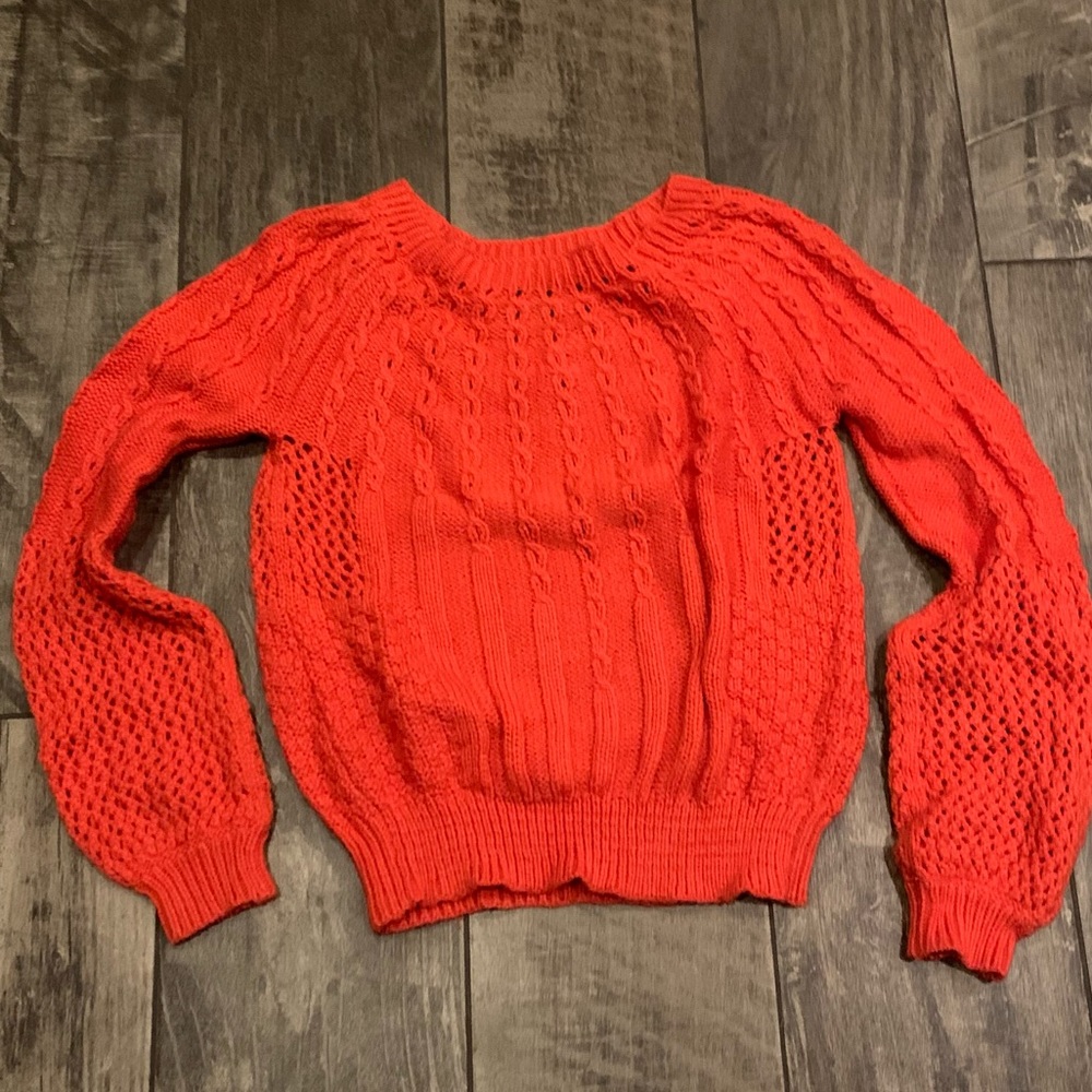 GUINEVERE Anthropologie Women’s Knit Sweater Blood Orange